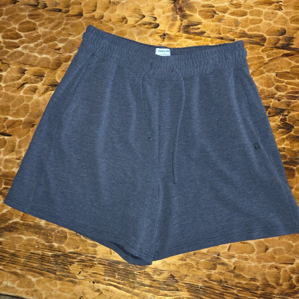 Tommy John Mens Navy Blue Waffle Knit Lounge Sleep Shorts Medium P063193 SU22